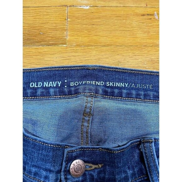 Old Navy Jeans Women's Size 10 R Blue Boyfriend Skinny Mid Rise Denim - Picture 3 of 8